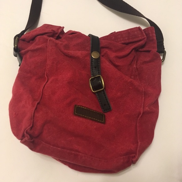 Gouache Red Canvass Crossbody Bag - Picture 2 of 6
